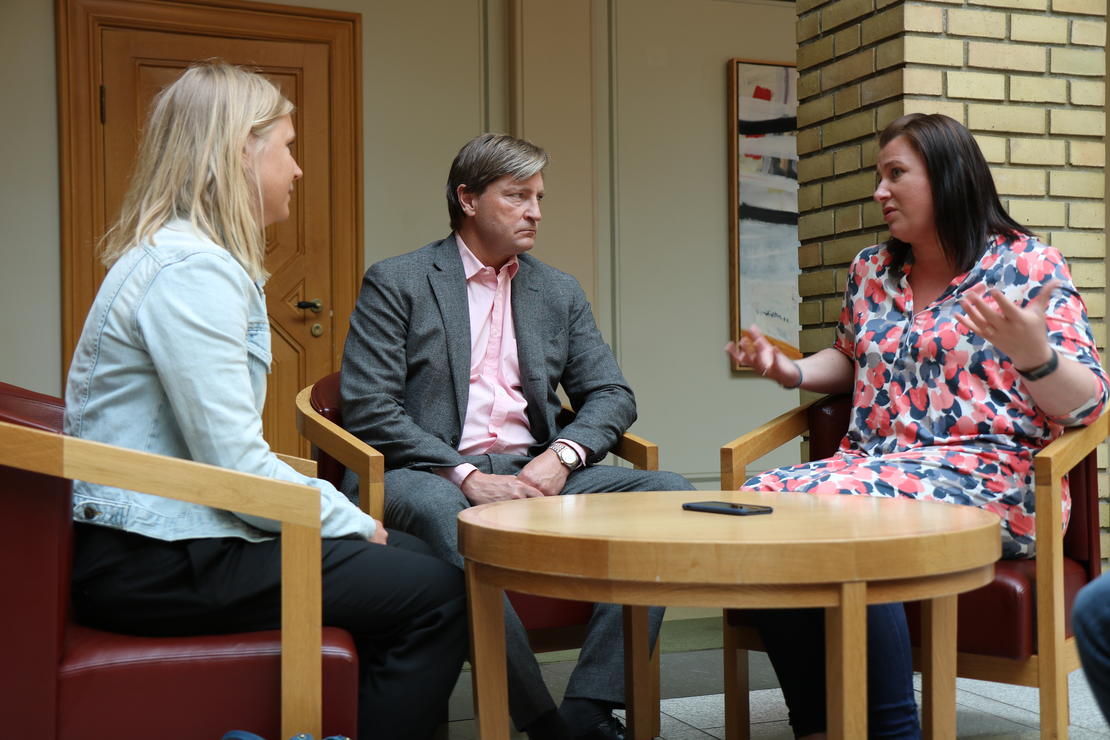 Kathrine Haugland Martinsen møtte fredag Fremskritsspartiets Christian Tybring Gjedde