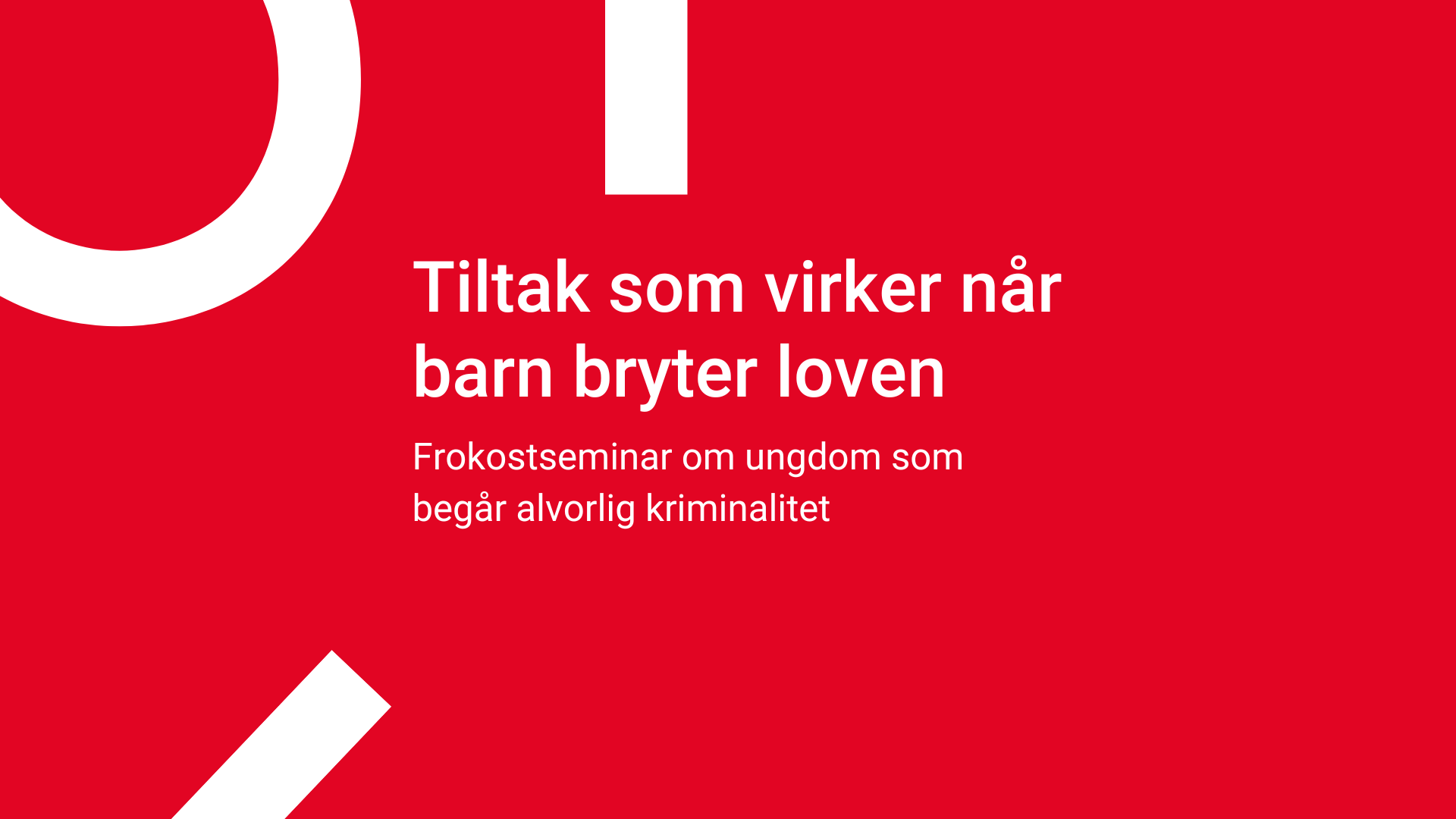 Frokostseminar ungdomskriminalitet