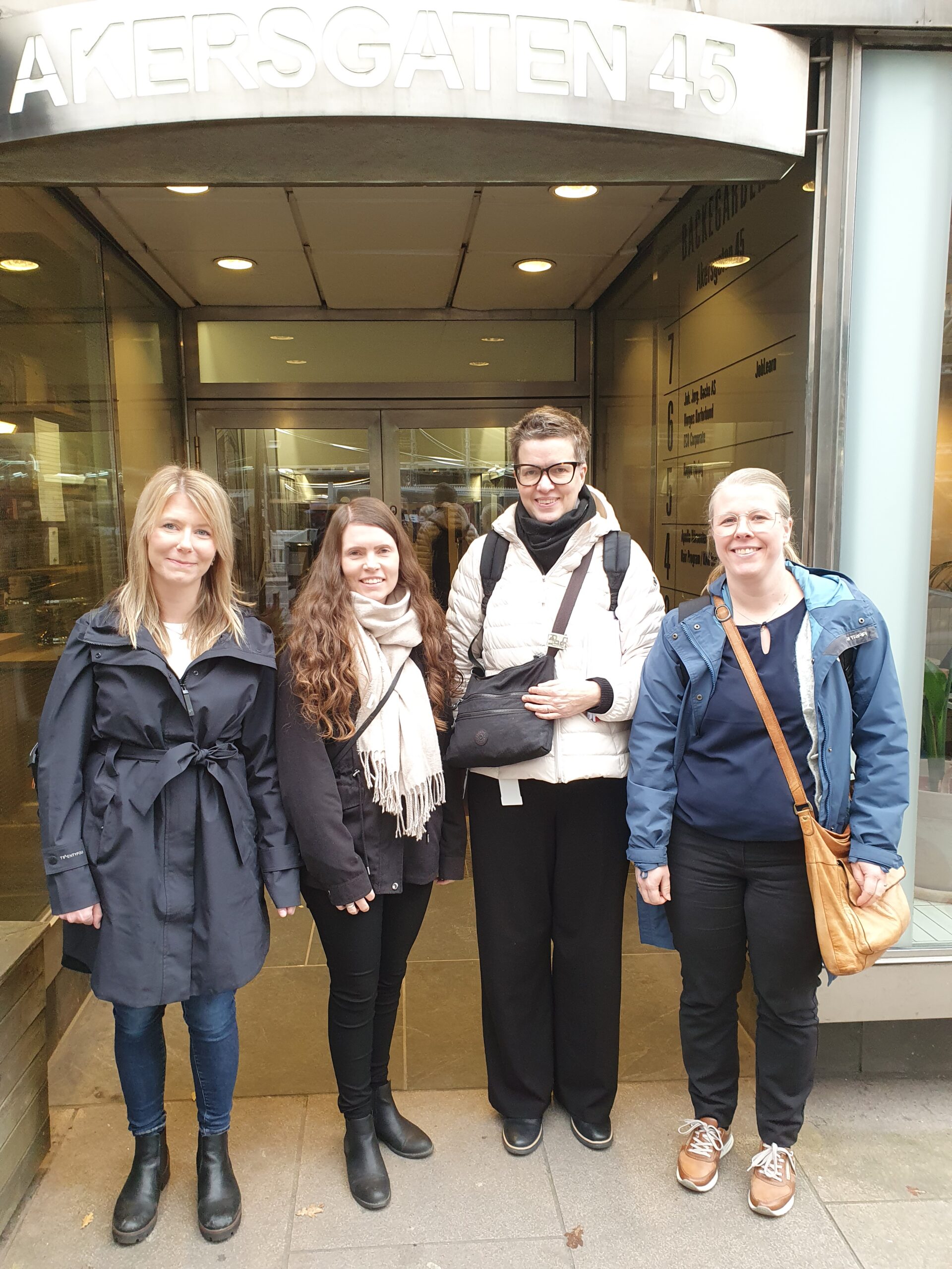 SEIER: FO er fornøyde med å bli hørt i Arbeidsretten. Fra Venstre: Ida Kristin Bugge Guttelvik, Aina Dolmseth Larsen, Helga Melsom, Elin Nilsen Oksvold