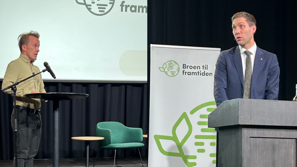 Ole Henrik Kråkenes (FO) og Andreas Bjelland Eriksen (Ap) på Broen til framtiden-konferansen.