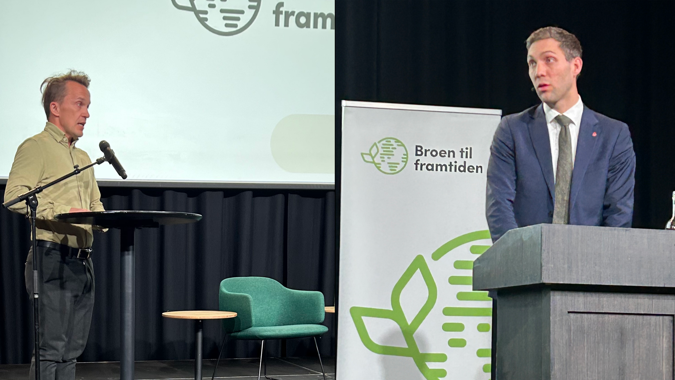 Ole Henrik Kråkenes (FO) og Andreas Bjelland Eriksen (Ap) på Broen til framtiden-konferansen.