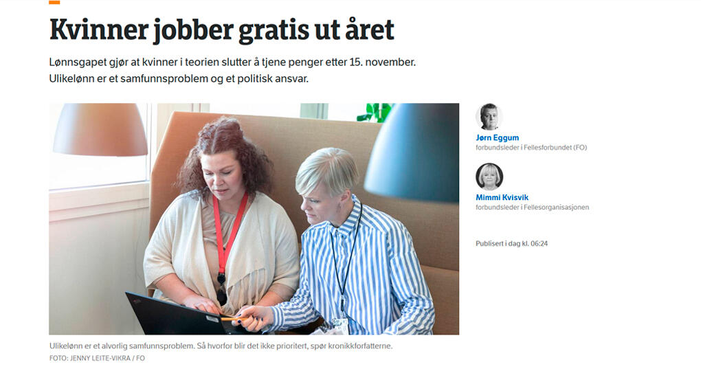NRK Ytring: Kvinner jobber gratis ut året